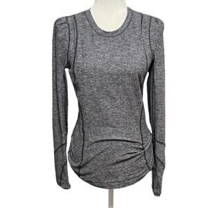 lululemon Run Back On Track Long Sleeve – Heathered Black Gray – Size 6
